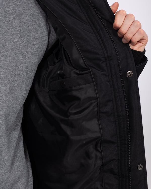 2t Jethro Tall Longline Puffer Jacket (black)