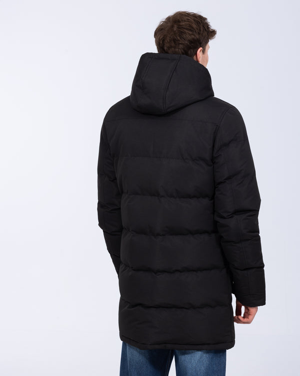 2t Jethro Tall Longline Puffer Jacket (black)