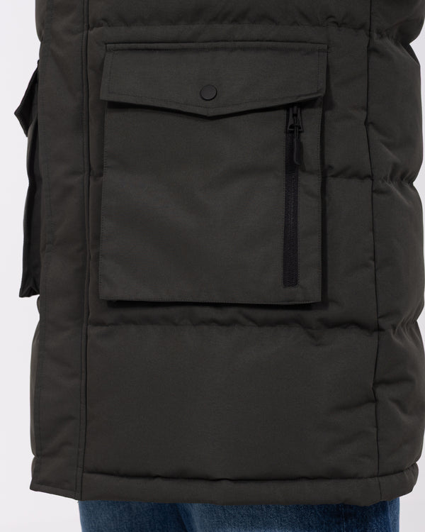 2t Jethro Tall Longline Puffer Jacket (khaki)