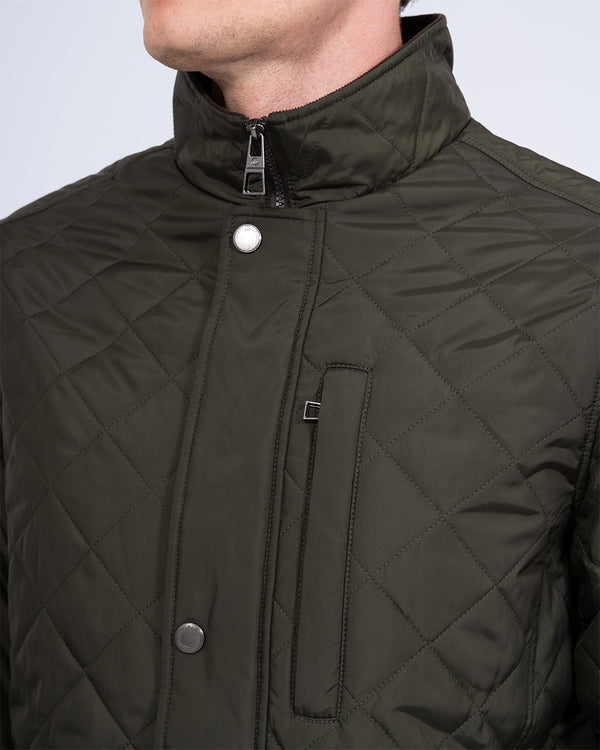 Redpoint Barnet Tall Water Repellent Quilted Jacket (dark olive)