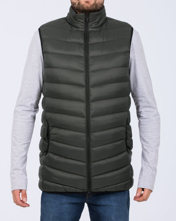 2t Jay Tall Mens Extra Long Gilet (grey) | Tall Mens