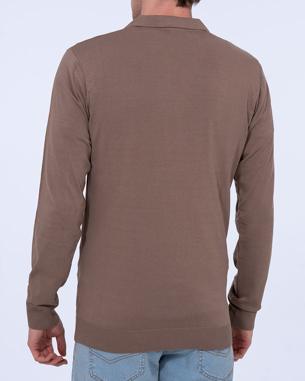 2t Penn Tall Open Collar Jumper (taupe)