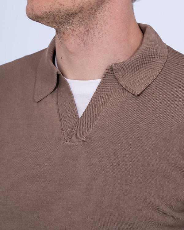 2t Penn Tall Open Collar Jumper (taupe)
