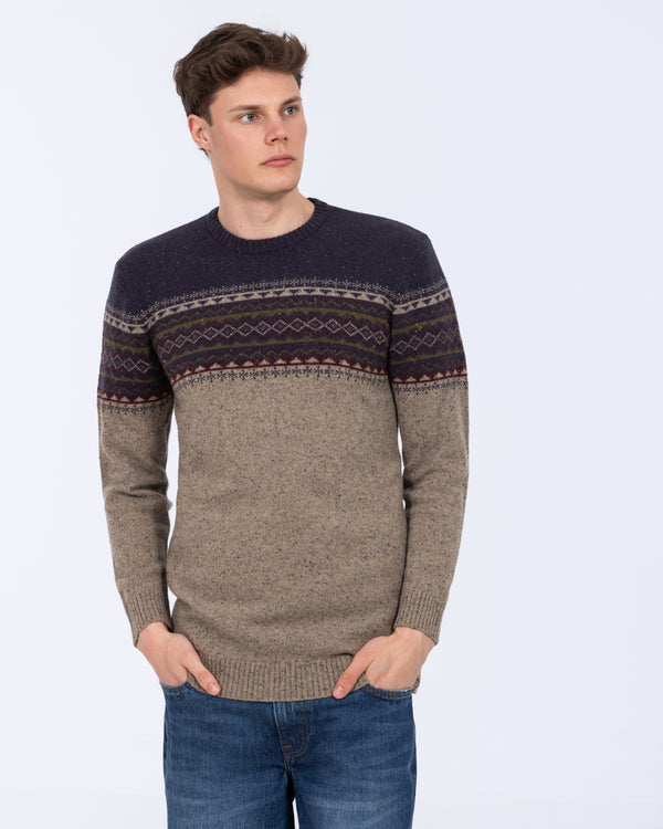 2t Tall Lambswool Blend Fairisle Jumper (navy)
