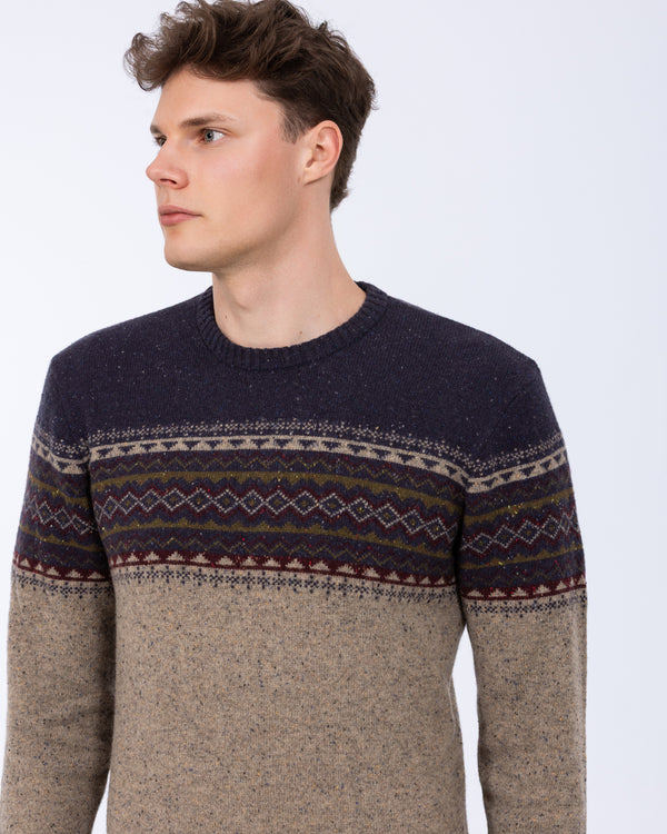 2t Tall Lambswool Blend Fairisle Jumper (navy)