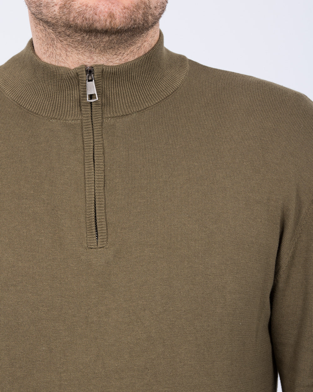 khaki half zip jumper