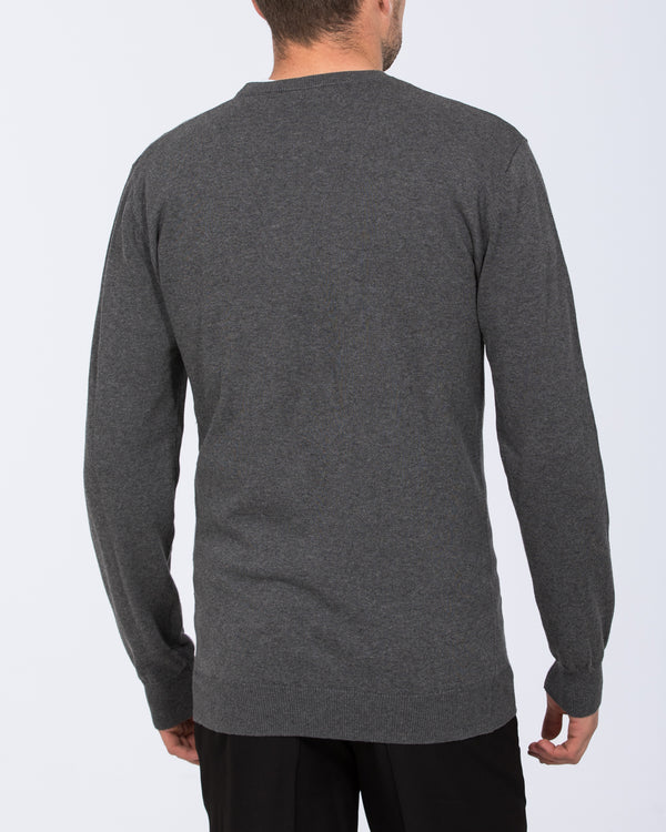 2t Austin Tall Cotton Crew Neck Jumper (charcoal)