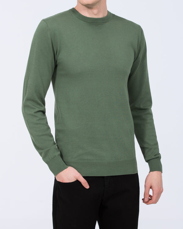 2t Austin Tall Cotton Crew Neck Jumper (sage)