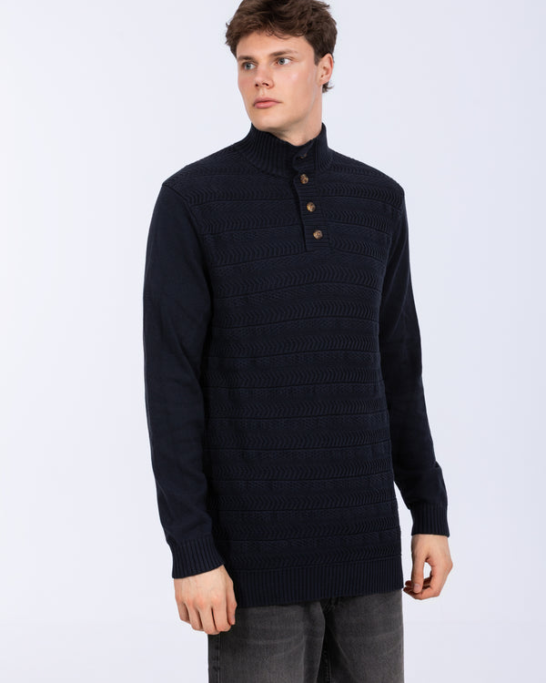 2t Irvine Tall Button Neck Jumper (navy)