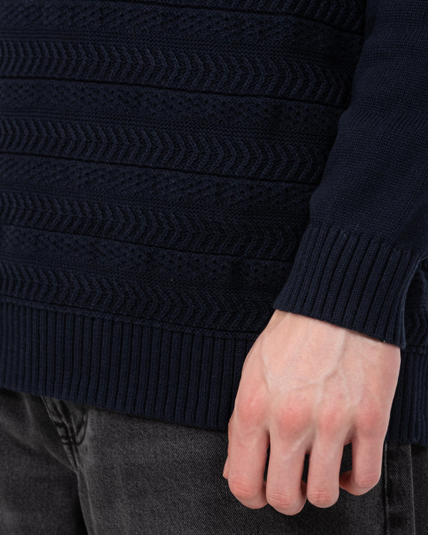 2t Irvine Tall Button Neck Jumper (navy)