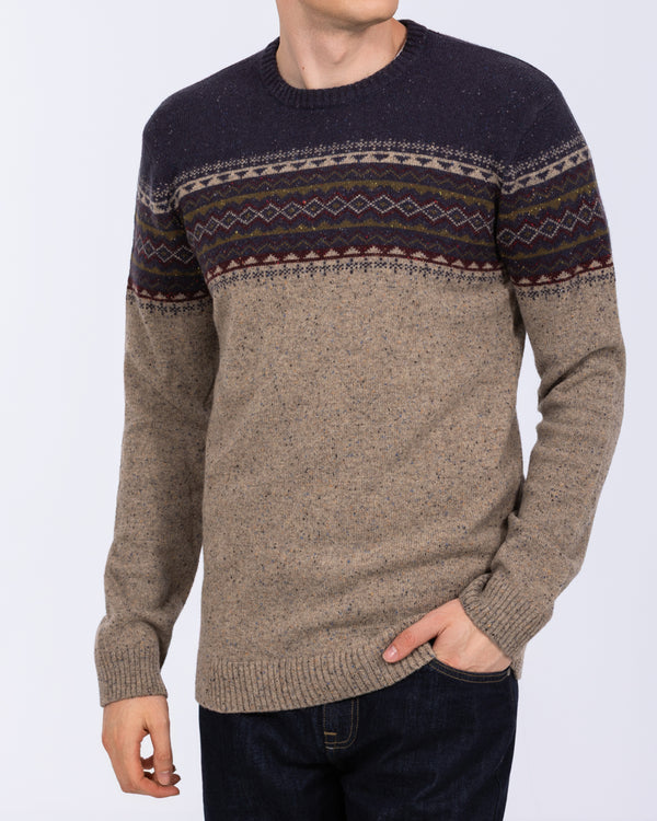 2t Tall Lambswool Blend Fairisle Jumper (navy/grey)