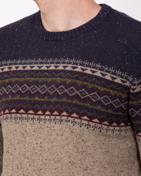 2t Tall Lambswool Blend Fairisle Jumper (navy/grey)