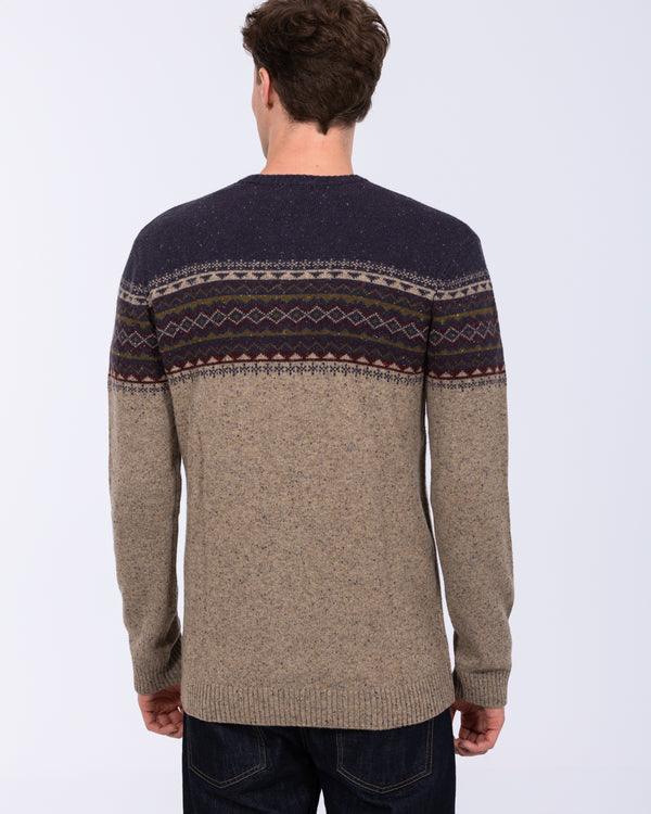 2t Tall Lambswool Blend Fairisle Jumper (navy/grey)