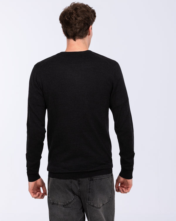 2t Tall Merino Blend Crew Neck Jumper (black)