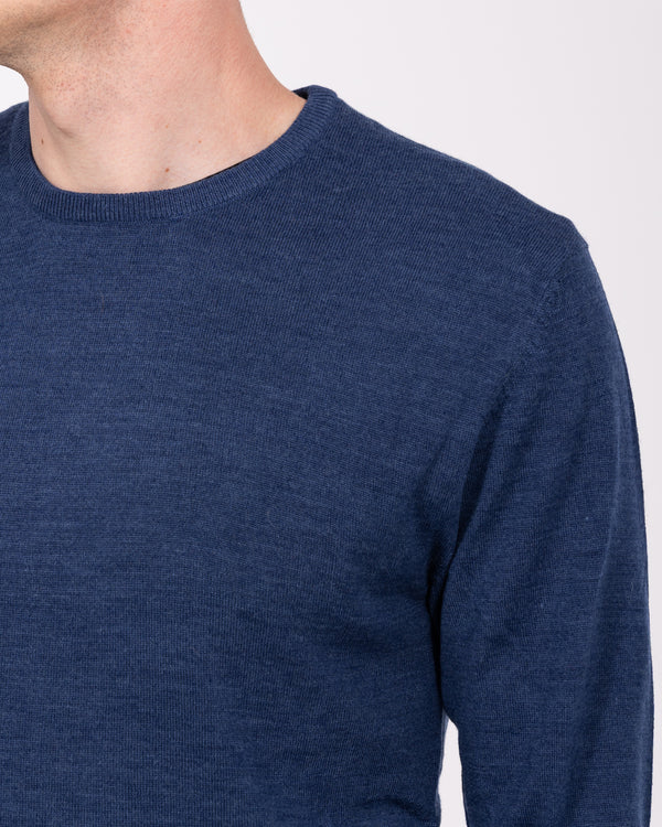 2t Tall Merino Blend Crew Neck Jumper (indigo)