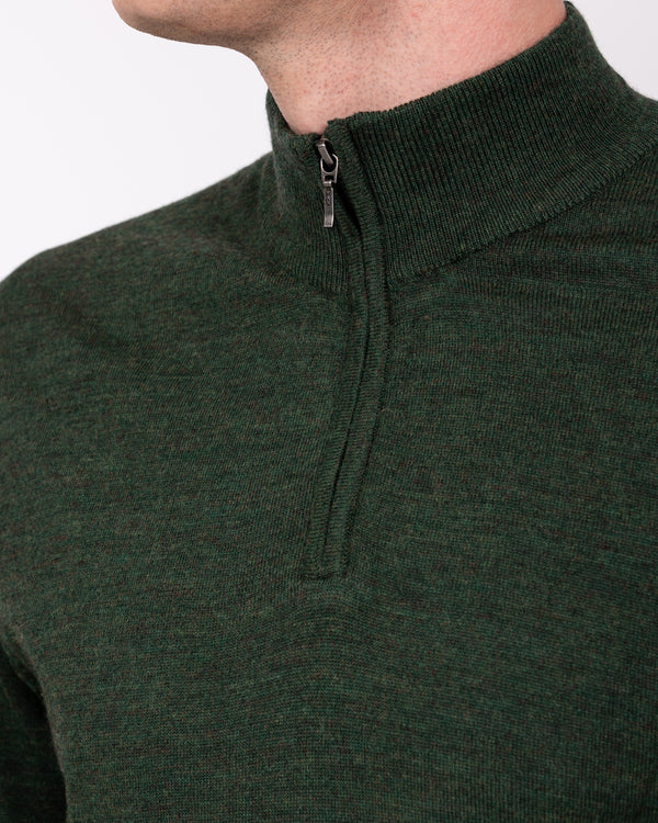 2t Tall Merino Blend Quarter Zip Jumper (green)