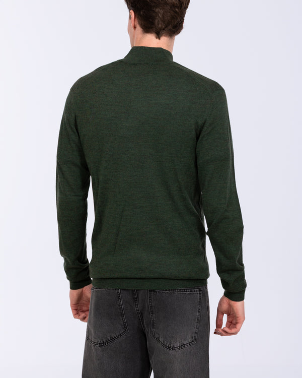 2t Tall Merino Blend Quarter Zip Jumper (green)