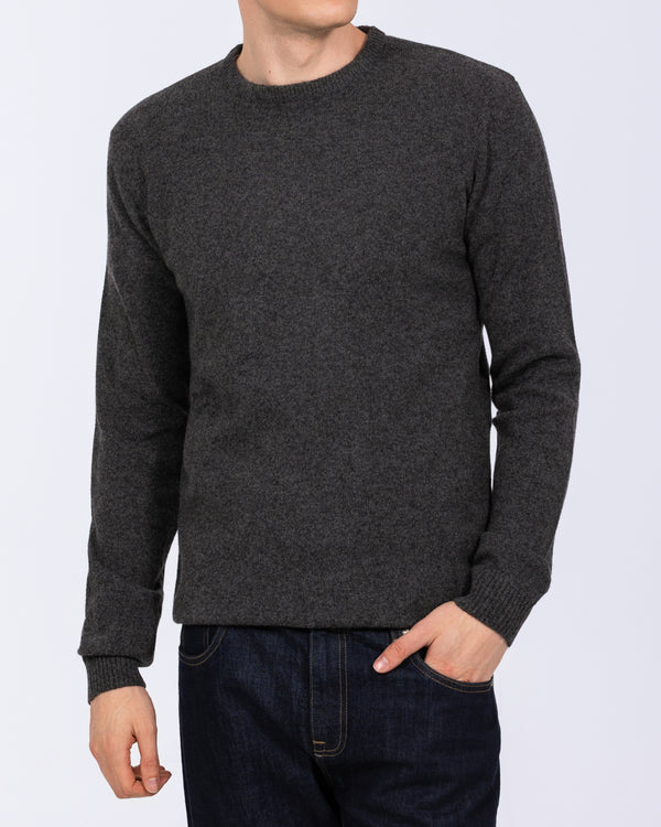 2t Tall Pure Lambswool Crew Neck Jumper (charcoal)
