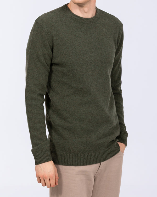 2t Tall Pure Lambswool Crew Neck Jumper (forest)