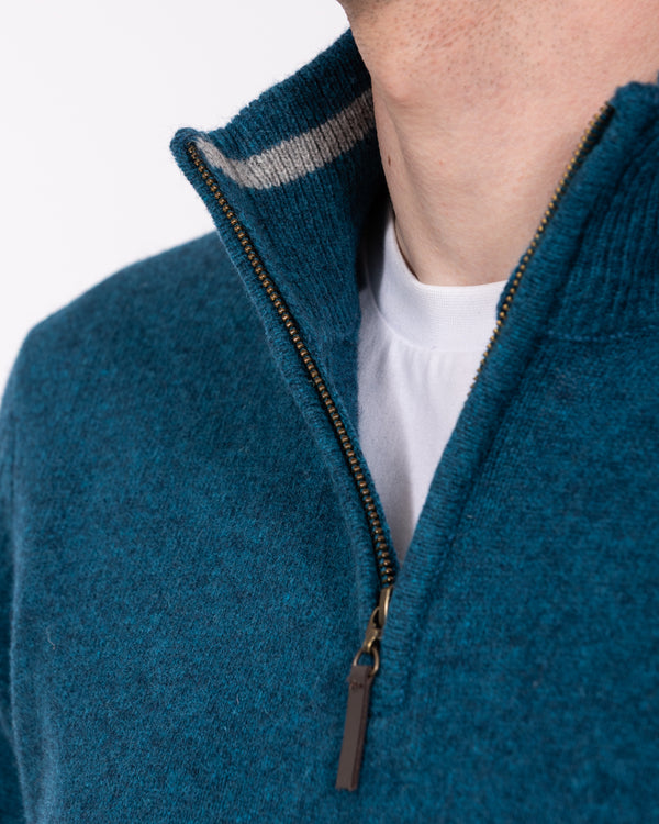 2t Tall Pure Lambswool Quarter Zip Jumper (teal)