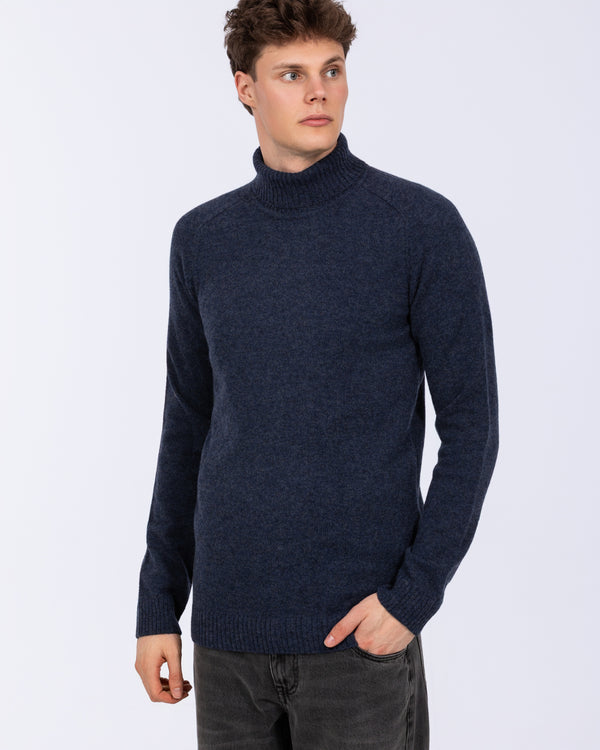2t Tall Pure Lambswool Roll Neck Jumper (navy)
