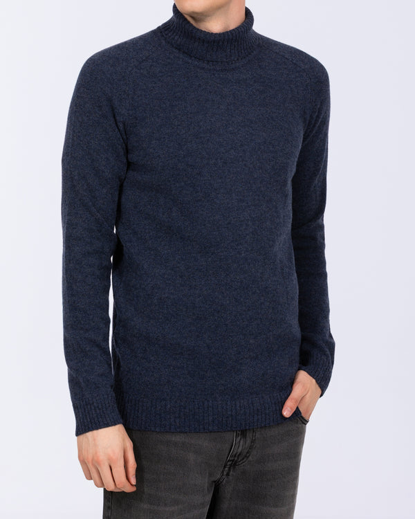2t Tall Pure Lambswool Roll Neck Jumper (navy)