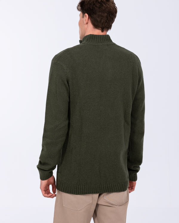 2t Tall Pure Wool Cable Quarter Zip Jumper (forest)