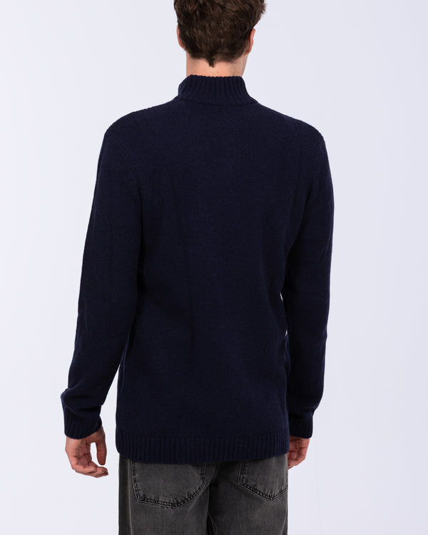 2t Tall Pure Wool Cable Quarter Zip Jumper (navy)