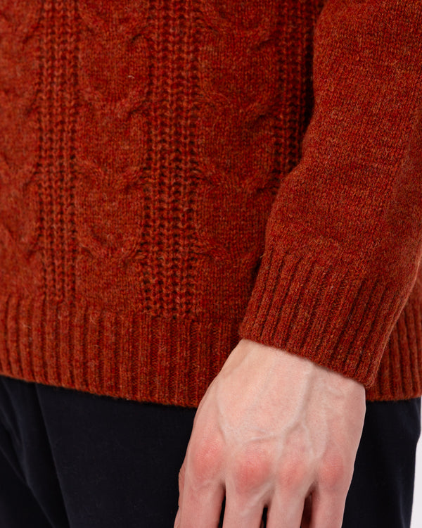 2t Tall Pure Wool Cable Quarter Zip Jumper (red)