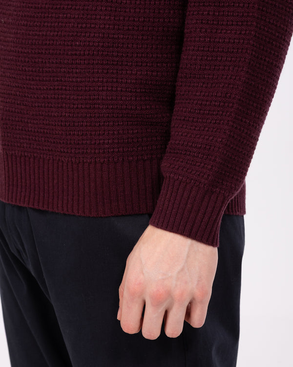 2t Tall Abbots Lambswool Stitch Jumper (oxblood)