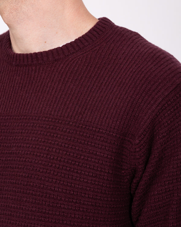 2t Tall Abbots Lambswool Stitch Jumper (oxblood)