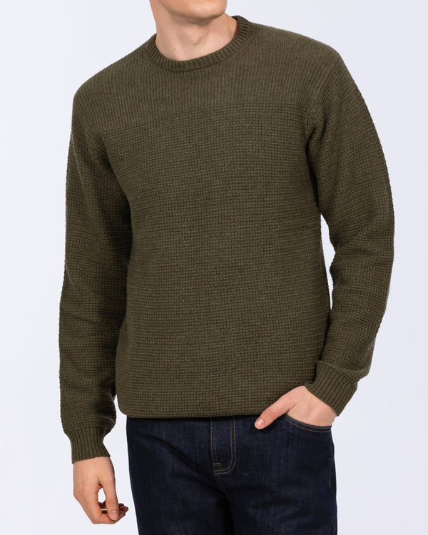 2t Tall Abbots Lambswool Stitch Jumper (khaki)