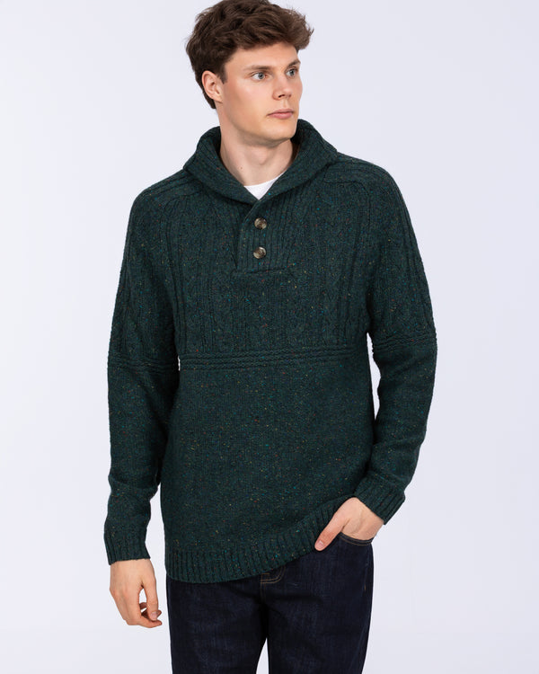 2t Connall Tall Cable Knit Jumper (dark green)
