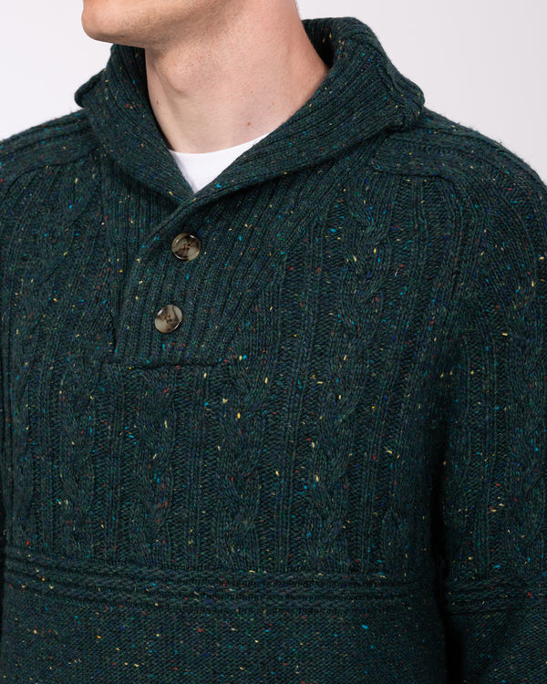 2t Connall Tall Cable Knit Jumper (dark green)