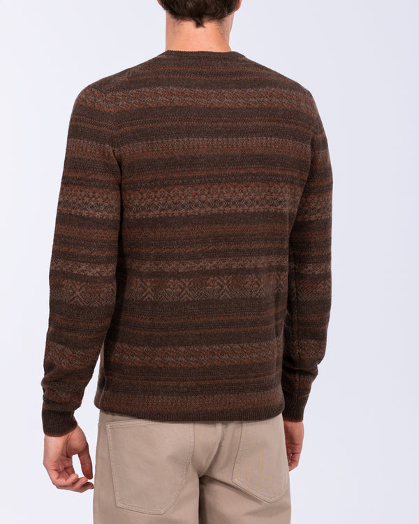 2t Tall Guild Lambswool Fairisle Jumper (brown pattern)