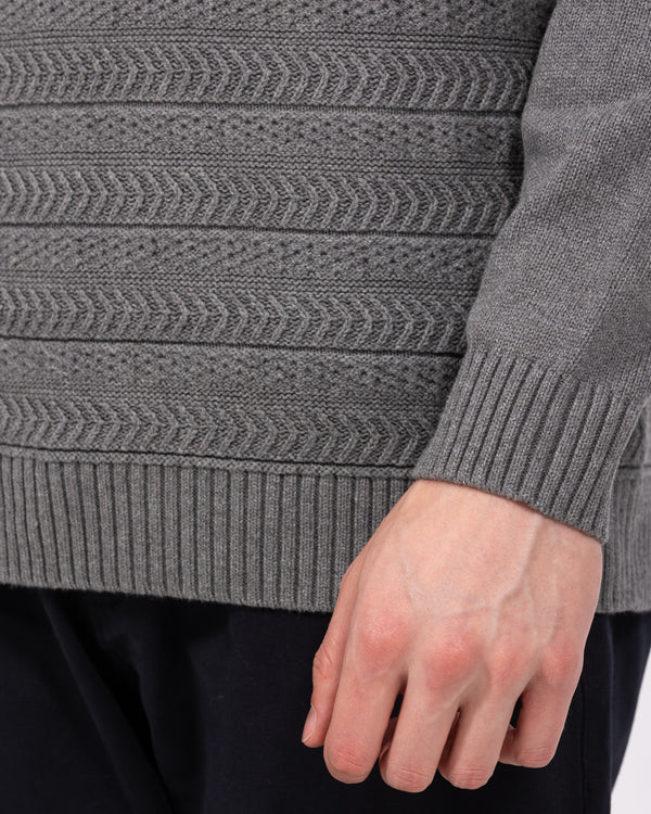 2t Irvine Tall Button Neck Jumper (charcoal)