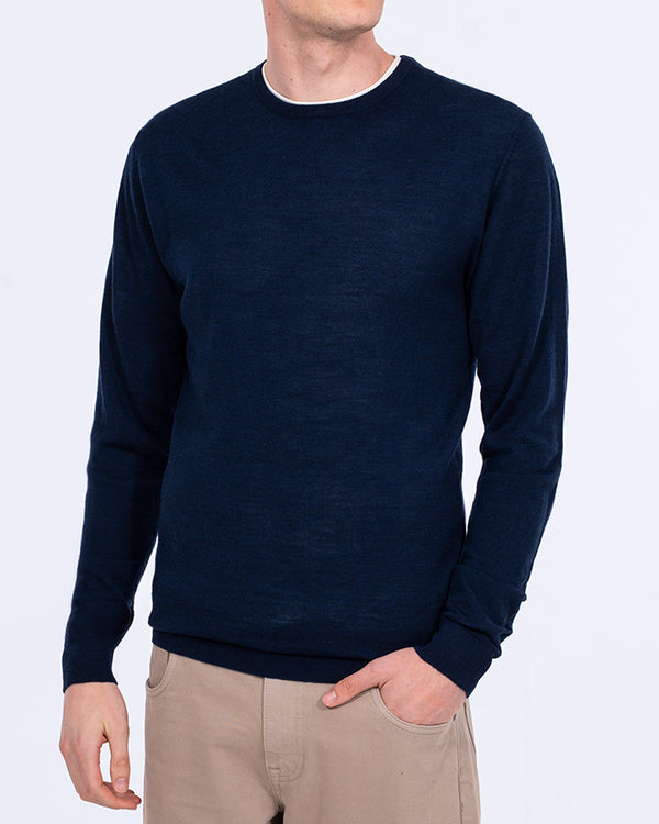 2t Tall Merino Blend Crew Neck Jumper (navy)