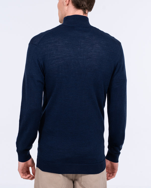 2t Tall Merino Blend Quarter Zip Jumper (navy)