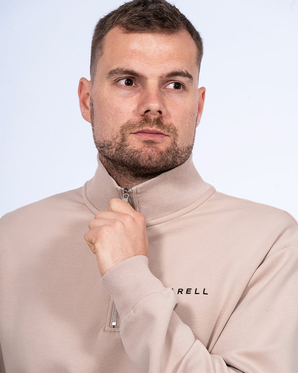 Parell Active Tall Quarter Zip Mid Layer Top (taupe)