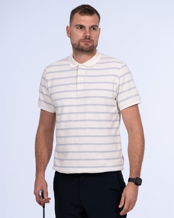 Parell Active Tall Jersey Polo Shirt (white pattern)