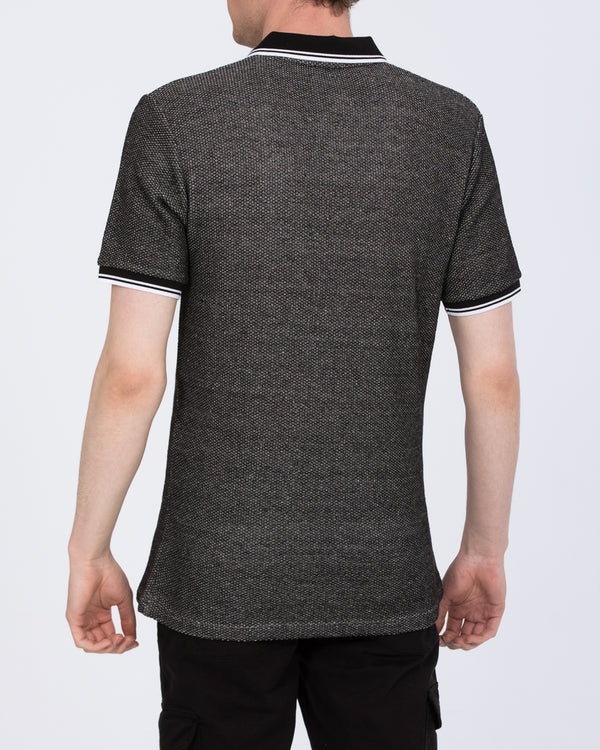 2t Tall Jacquard Tipped Polo Shirt (black pattern)