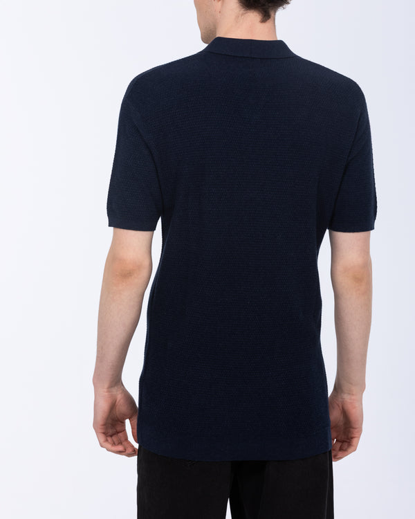 2t Douglas Tall Open Collar Polo (navy)