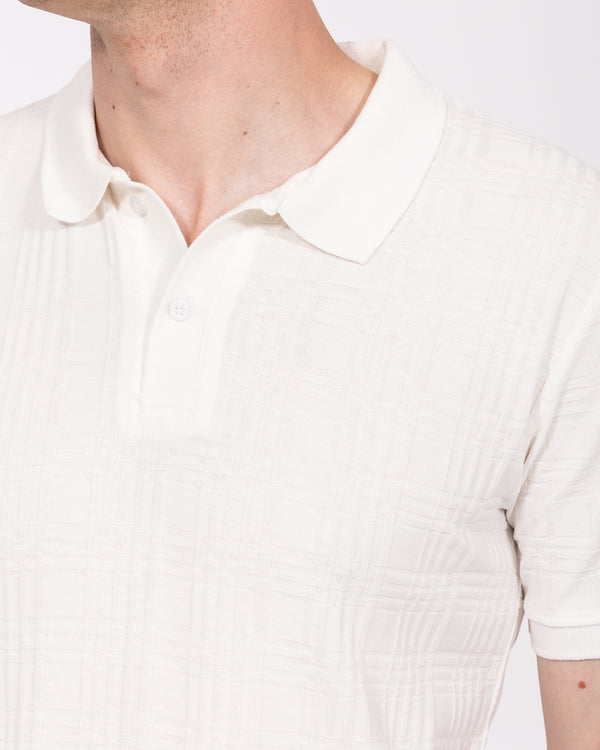 2t Nico Tall Textured Polo Shirt (white pattern)