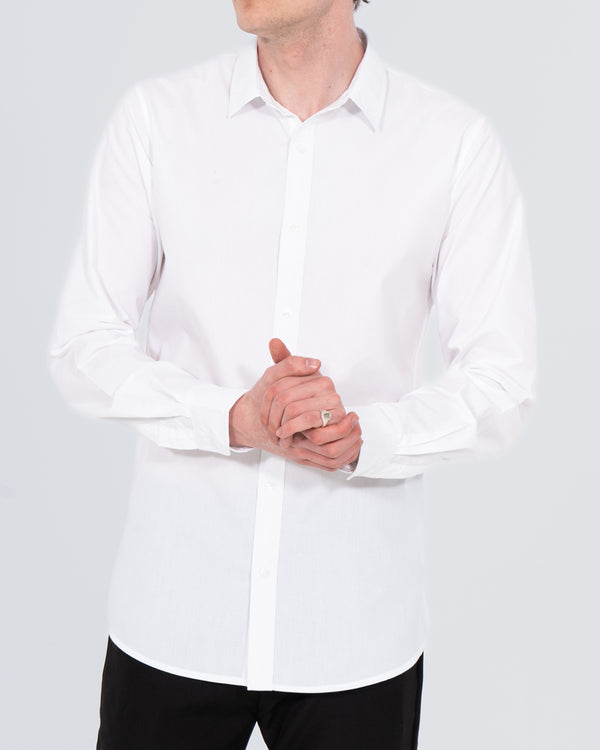 Essentalls Extra Tall Mens Slim Fit Formal Shirt (white) | Tall Mens