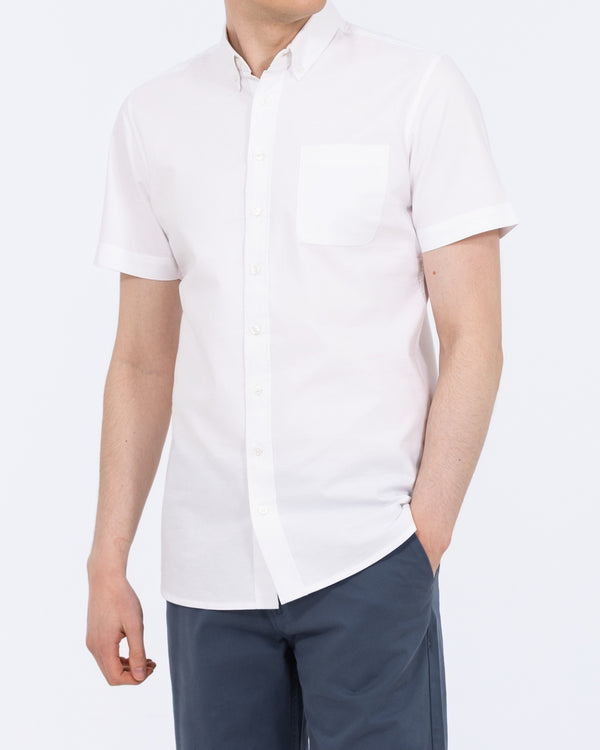 2t Tall Short Sleeve Oxford Slim Fit Shirt (white)