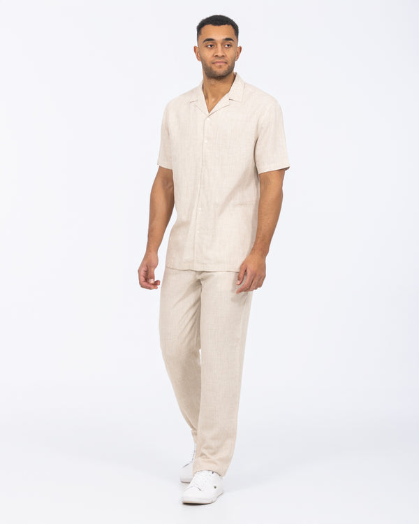 2t Tall Will Linen Blend Revere Shirt (neutral)