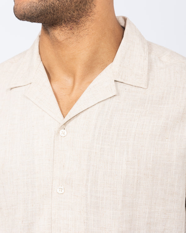 2t Tall Will Linen Blend Revere Shirt (neutral)