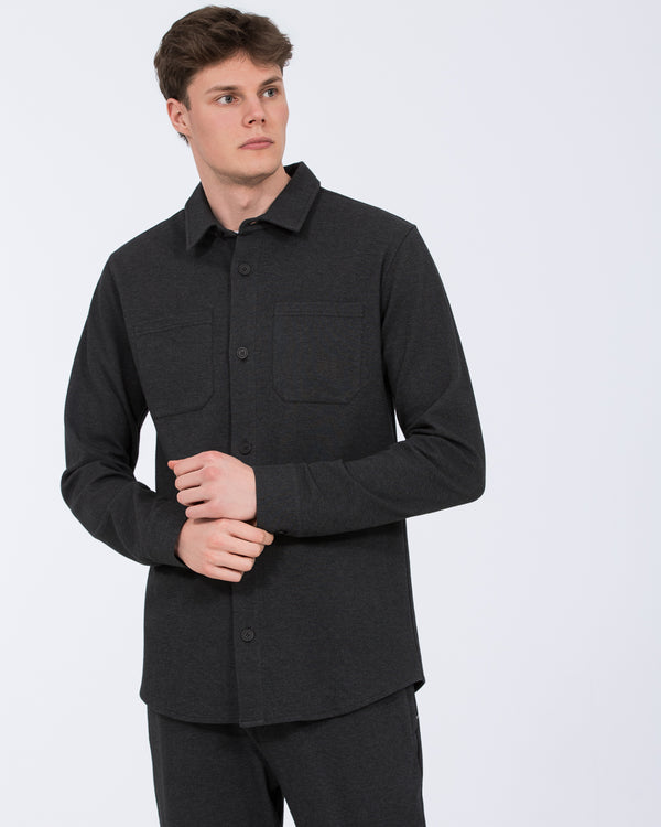 2t Enzo Tall Jersey Shacket (charcoal)