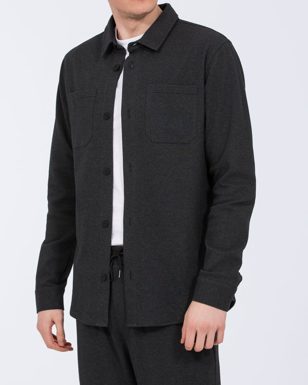 2t Enzo Tall Jersey Shacket (charcoal)
