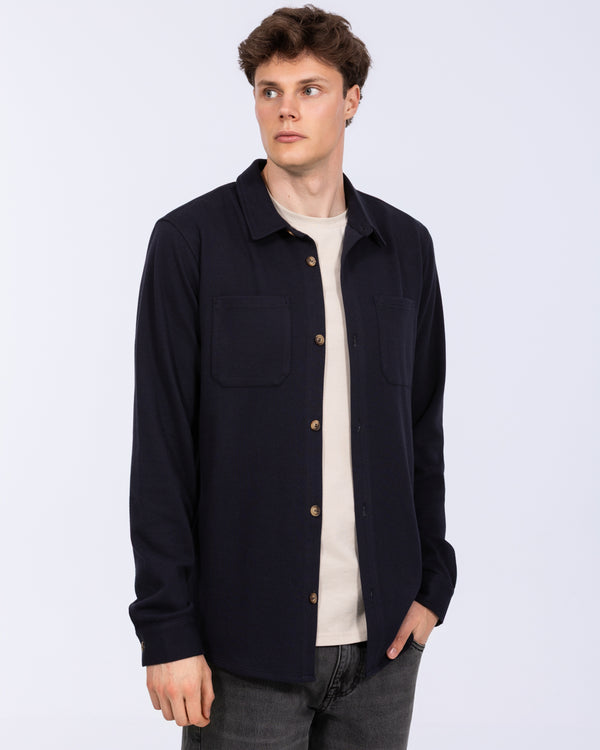 2t Enzo Tall Jersey Shacket (navy)